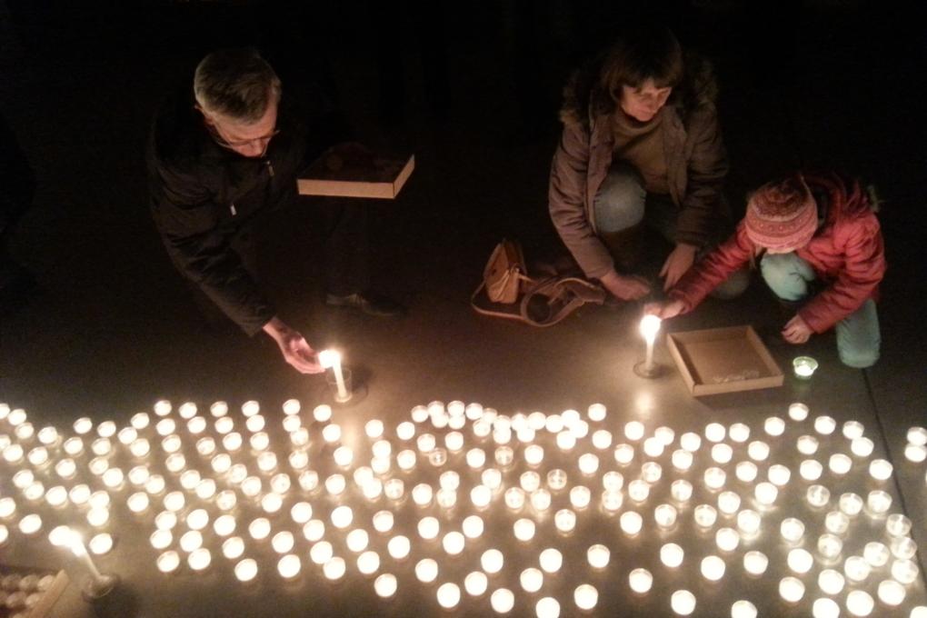 Foto vom 2.2.2015
Lichteraktion Kunststation St Peter Köln